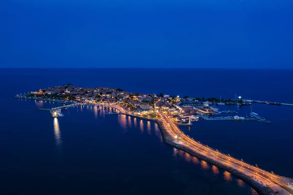 Uitzicht Drone Naar Zee Stad Nessebar Zwarte Zee Bulgarije — Stockfoto