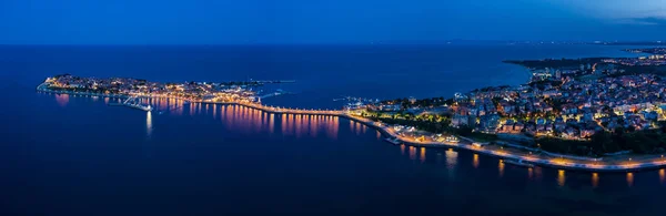 Panoramisch Uitzicht Drone Naar Zee Stad Nessebar Zwarte Zee Bulgarije — Stockfoto