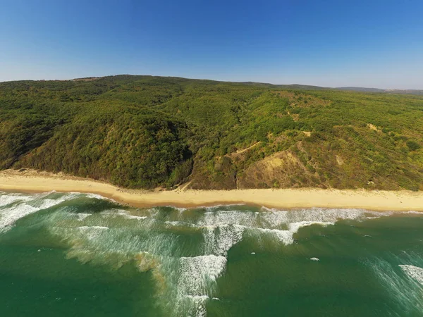 Vista Drone Para Bela Praia Mar Negro Praia Irakli — Fotografia de Stock