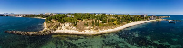 View of drone to sea resort Ravda on the Bulgarian Black Sea coast