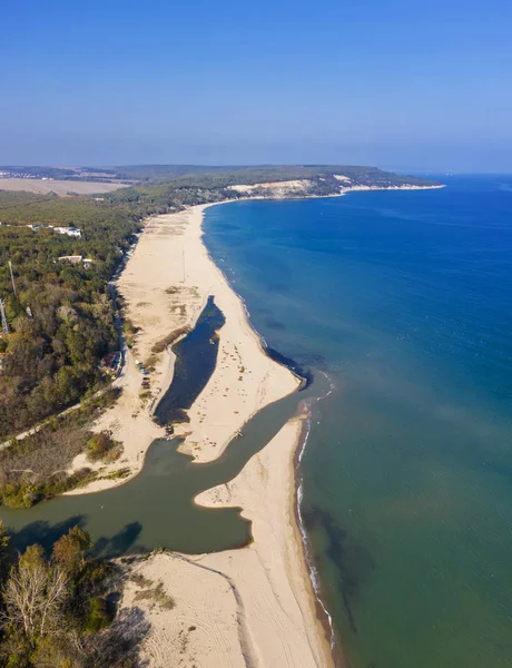 Вид Воздуха Устье Реки Камчи — стоковое фото