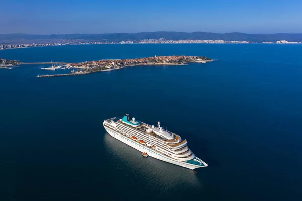 View Drone Passenger Ship Nessebar City Bulgaria — Stock Photo, Image