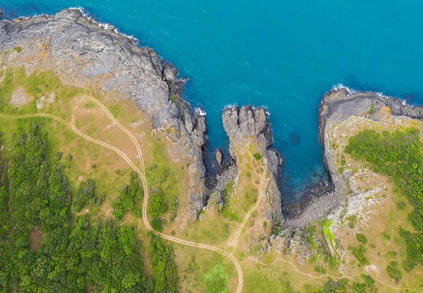 Aerial View Drone Beautiful Seacoast Maslen Cape — Stock Photo, Image