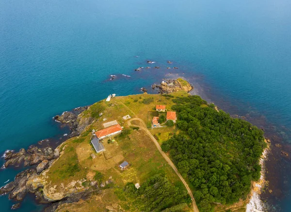 Повітряний Вид Дрона Прекрасне Узбережжя Острова Маслен — стокове фото