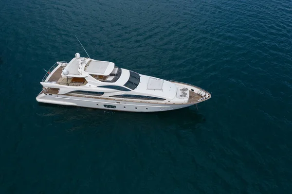 Vista Aerea Uno Yacht Lusso Mare — Foto Stock