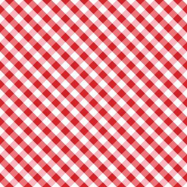 Gingham Dikişsiz Cross Weave Check Pattern, Kırmızı ve Beyaz, Eps8 sorunsuz sanat, el sanatları, kumaşlar, piknikler, ev dekorasyonu, defterler için, herhangi bir şekil doldurur desen swatch içerir.
