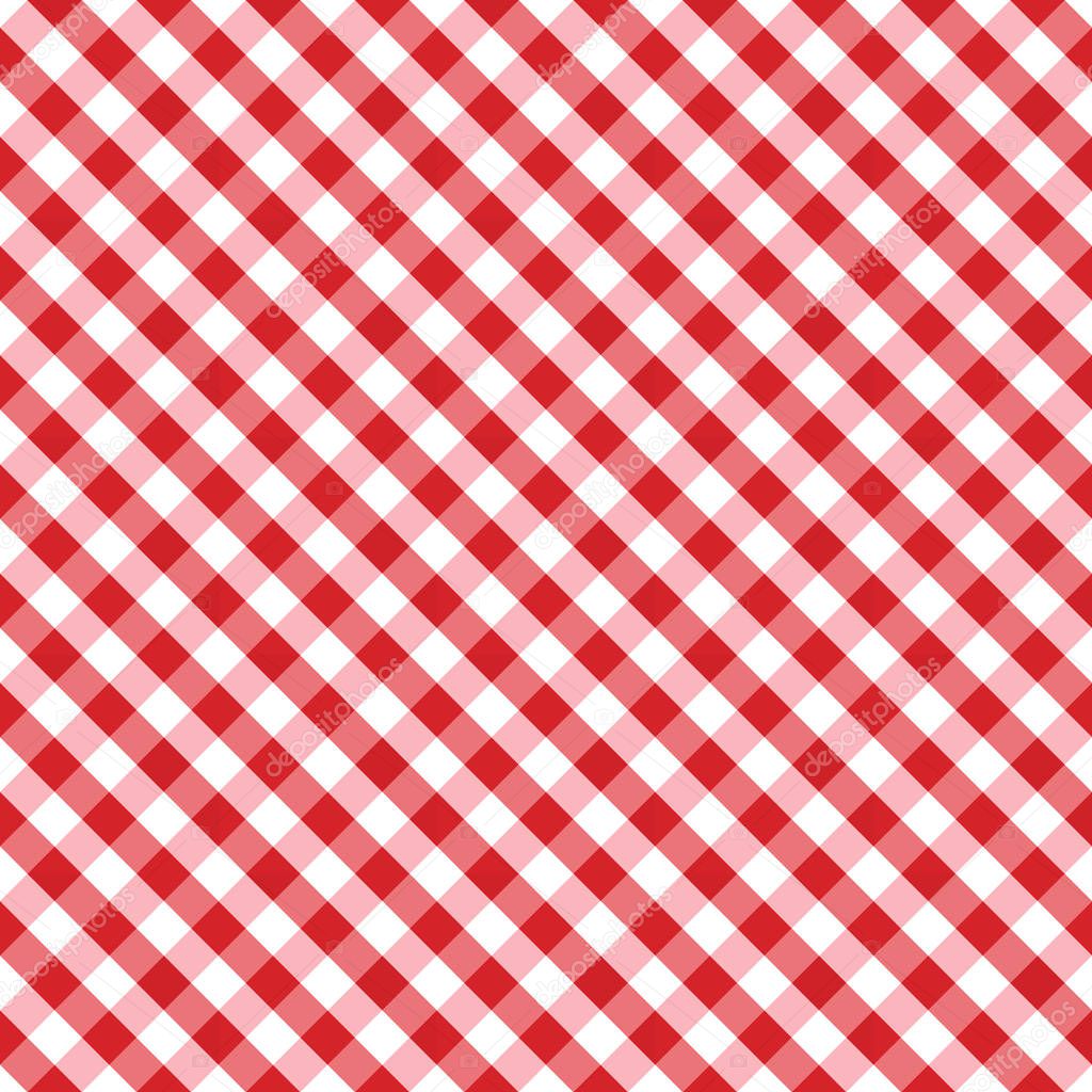 Gingham Seamless Cross Weave Check Pattern, Red and White, EPS8 includes pattern swatch that seamlessly fills any shape, for arts, crafts, fabrics, picnics, home decor, scrapbooks.