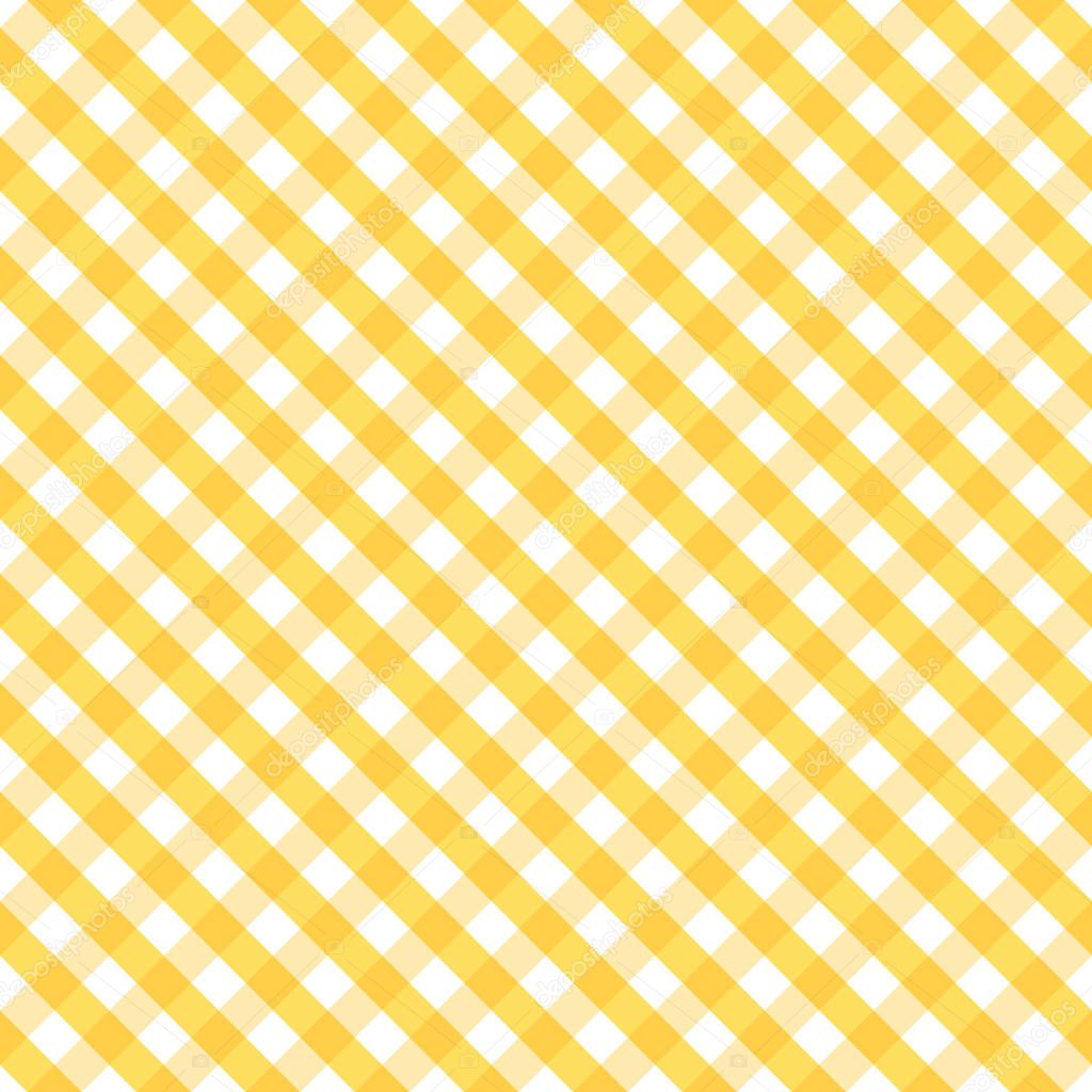 Gingham Seamless Cross Weave Check Pattern, Yellow and White, EPS8 includes pattern swatch that seamlessly fills any shape, for arts, crafts, fabrics, picnics, home decor, scrapbooks.
