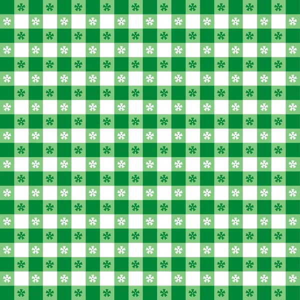 Гінгем Скатертину Безшовний Візерунок Зелений Білий Векторний Файл Включає Зразок — стоковий вектор