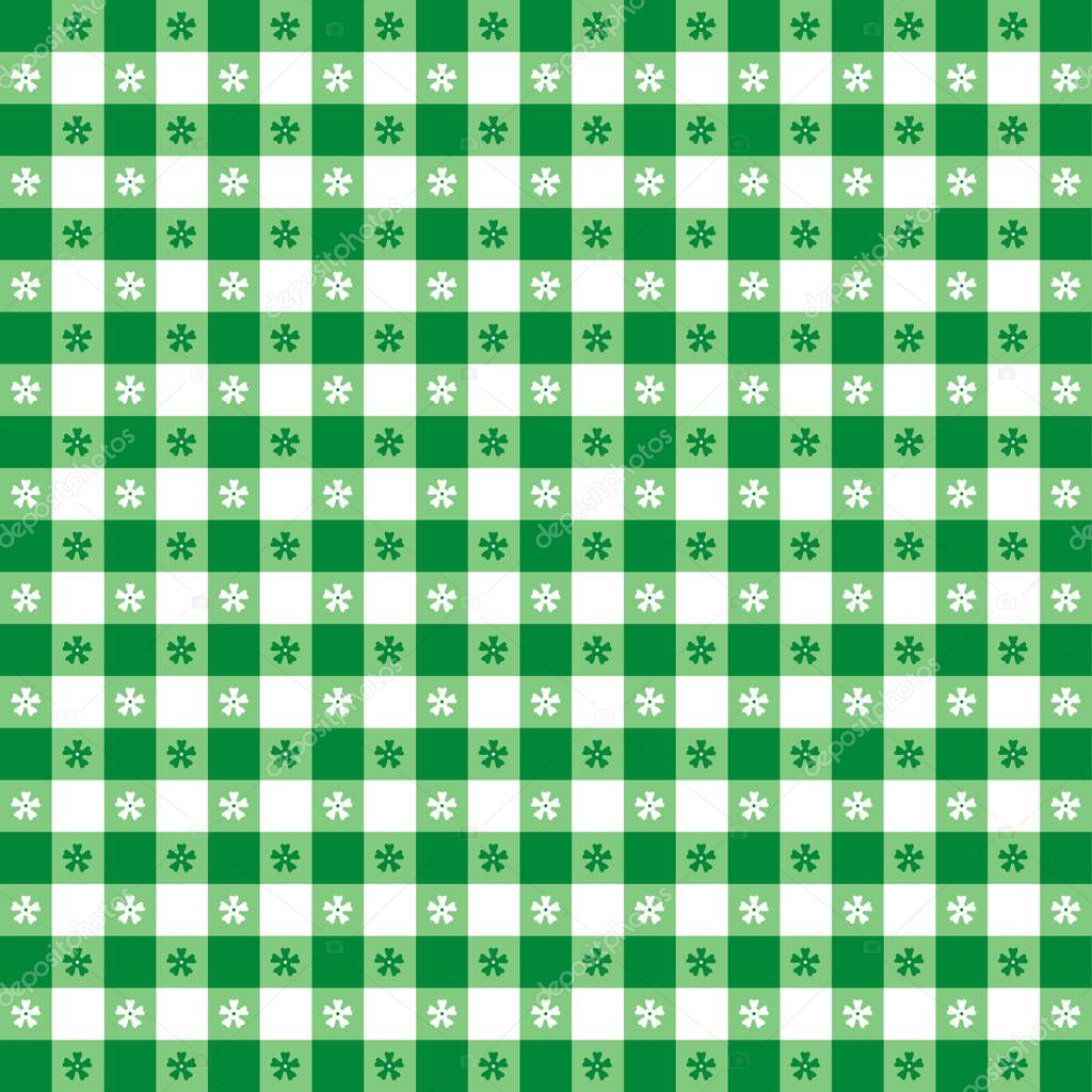 Gingham Tablecloth Seamless Pattern, Green and White. Vector file includes pattern swatch that will seamlessly fill any shape, for picnics, restaurants, cafes, bistros, home decorating, arts, crafts, scrapbooks