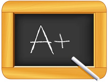 Tebeşir, ahşap çerçeve, A artı, tebeşir sopa, kendi metin veya sanat ekleyin. Okula geri dönmek için yer kopyalamak, eğitim, okuryazarlık projeleri, defterler.  