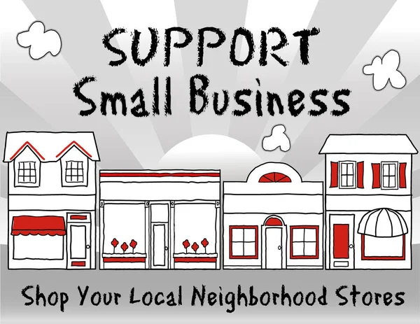 Apoio Pequenas Empresas Compras Locais Compras Locais Incentivar Compras Lojas —  Vetores de Stock