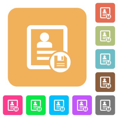 Yuvarlatılmış Kare canlı renkli arka planlar üzerinde düz simgeler kişi değişiklikleri kaydetmek.