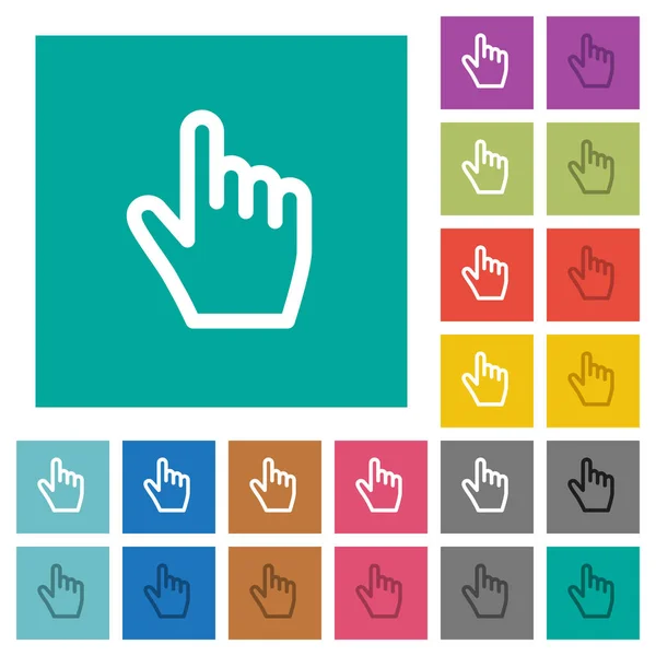 Hand Cursor Multi Colored Flat Icons Plain Square Backgrounds Included — Stock Vector