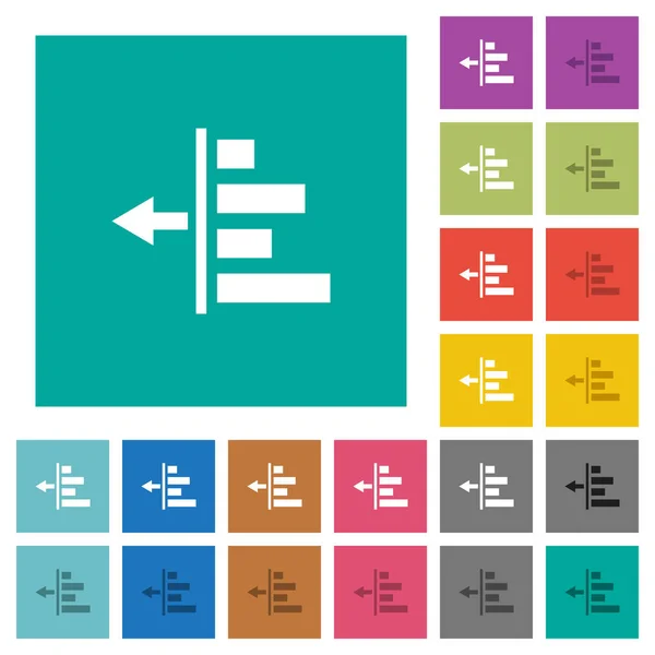 Disminuya Sangría Izquierda Los Iconos Planos Multicolores Contenido Sobre Fondos — Vector de stock