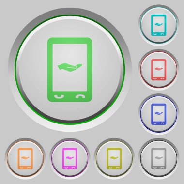 Renk simgeleri batırıldı tuşlar üzerinde Mobil Hizmetleri