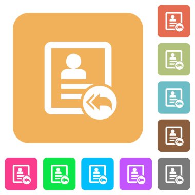 Yanıt Yuvarlatılmış kare canlı renkli arka planlar tüm düz simgeler için başvurun.