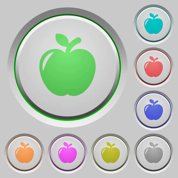 下沉按钮上的苹果色图标 — 图库矢量图片
