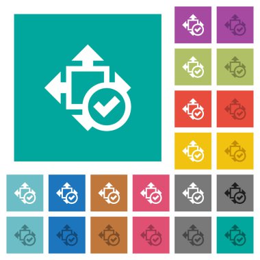 Boyutu çok düz simgeler düz kare arka plan üzerinde renkli kabul. Beyaz ve koyu kutsal kişilerin resmi varyasyon hover veya etkin efektleri dahil.