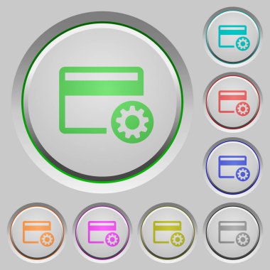 Kredi kartı ayarları batırıldı basma düğmelerini simgeleri renk