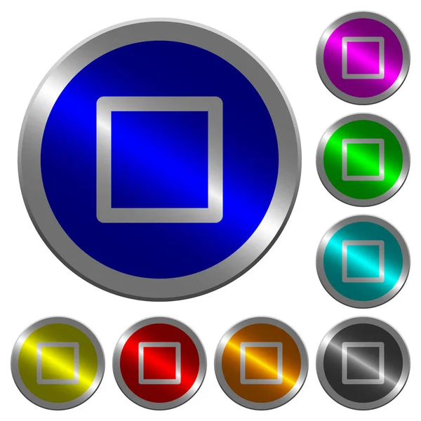 Další Stopa Ikony Tlačítkách Kulatý Svítící Mince Jako Barva Ocelová — Stockový vektor