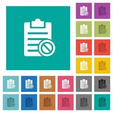 Not düz simgeler düz kare arka plan üzerinde renkli multi devre dışı. Beyaz ve koyu kutsal kişilerin resmi varyasyon hover veya etkin efektleri dahil.