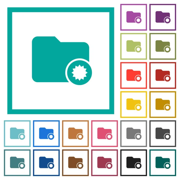 Gecertificeerde Directory Egale Kleur Pictogrammen Met Kwadrant Frames Witte Achtergrond — Stockvector
