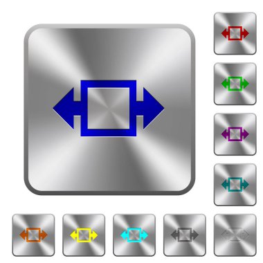 Genişlik aracı Yuvarlatılmış kare parlak çelik düğmeler üzerinde oyulmuş simgeler