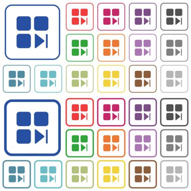 Bileşen sonraki renk düz simgeler Yuvarlatılmış kare kare. İnce ve kalın sürümleri dahil.