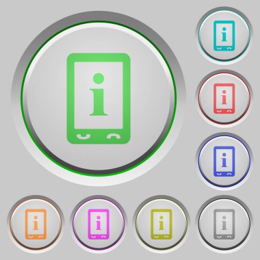 Mobil bilgi renk simgeleri batırıldı tuşlar