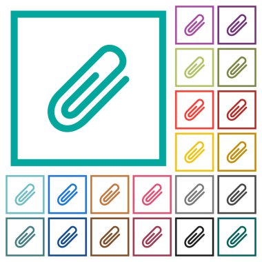 Eki düz renk simgeleri beyaz arka plan üzerinde çeyreği çerçeveli