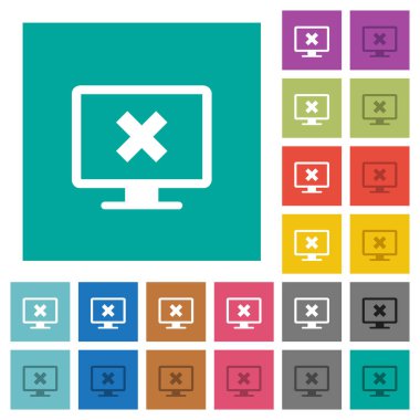 Görüntü ayarları Çoklu düz simgeler düz kare arka plan üzerinde renkli iptal. Beyaz ve koyu kutsal kişilerin resmi varyasyon hover veya etkin efektleri dahil.