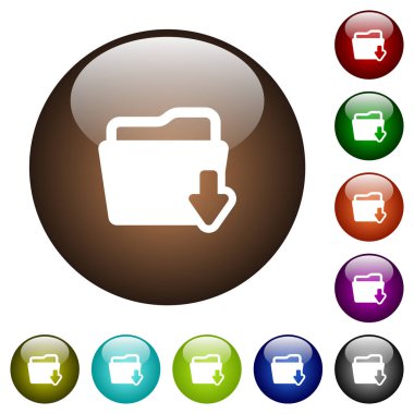 Download klasörü beyaz simgeler yuvarlak renkli cam düğmeleri