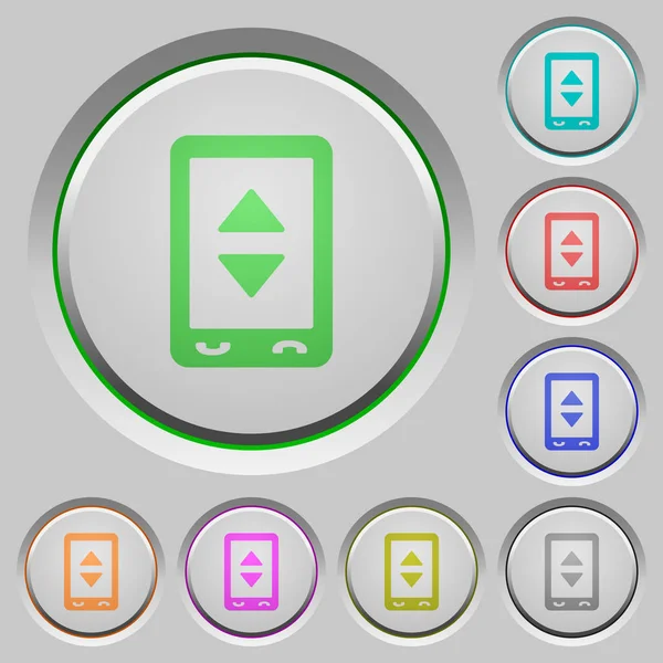 Ajustar Configuración Móvil Iconos Color Los Botones Hundidos — Vector de stock