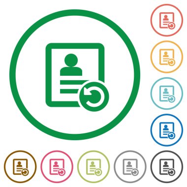 Beyaz arka plan üzerinde yuvarlak ana hatlarıyla ilgili değişiklikleri düz renk simgeleri geri al