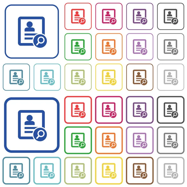 Kapcsolattartó Színes Lapos Ikonok Található Lekerekített Négyzet Alakú Keretek Vékony — Stock Vector