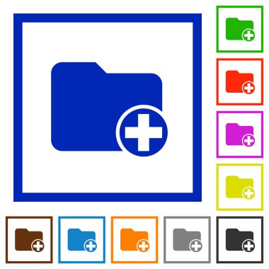 Kare kare beyaz arka plan üzerinde yeni dizin düz renk simgeleri ekleme