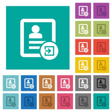 Alma iletişim Çoklu düz simgeler düz kare arka plan üzerinde renkli. Beyaz ve koyu kutsal kişilerin resmi varyasyon hover veya etkin efektleri dahil.