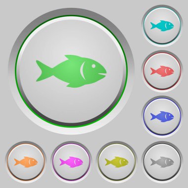 Balık batırıldı basma düğmelerini simgeleri renk