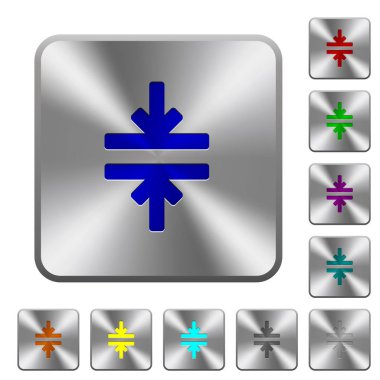 Yatay birleştirme aracı Yuvarlatılmış kare parlak çelik düğmeler üzerinde oyulmuş simgeler