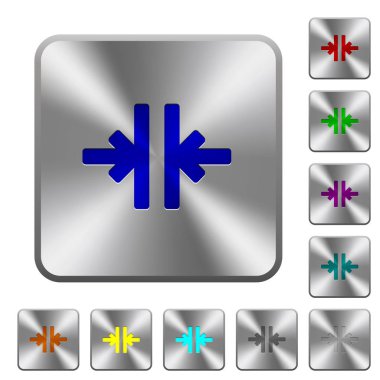 Dikey birleştirme aracı Yuvarlatılmış kare parlak çelik düğmeler üzerinde oyulmuş simgeler