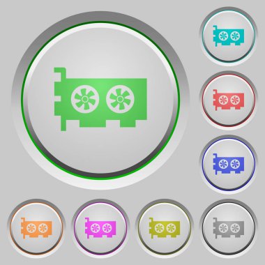 Bilgisayar ekran kartı renk simgeleri batırıldı tuşlar