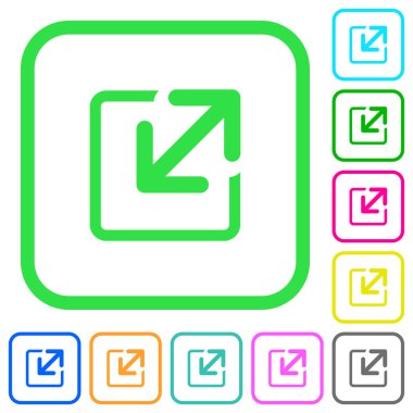 Beyaz arka plan üzerinde eğri sınırları pencere canlı renkli düz simgelerini yeniden boyutlandırmak