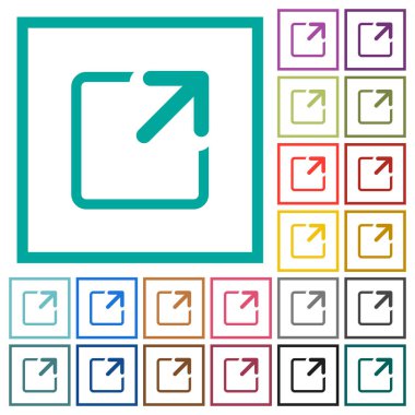 Pencere düz renk simgeleri çeyreği kare beyaz arka plan üzerinde ile en üst düzeye çıkarmak