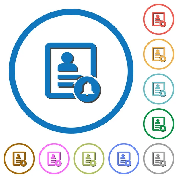 Bildirimleri düz renk vektör simgeler beyaz arka plan üzerinde yuvarlak özetliyor gölgelerde ile ulaşın