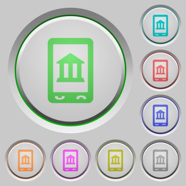 Mobil batırıldı tuşlar üzerinde renk simgeleri bankacılık