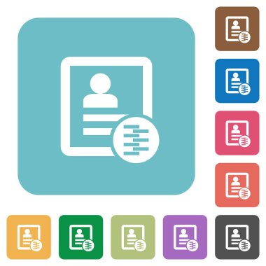 Sıkıştır iletişim beyaz düz simgeler renk üzerinde yuvarlak kare arka planlar