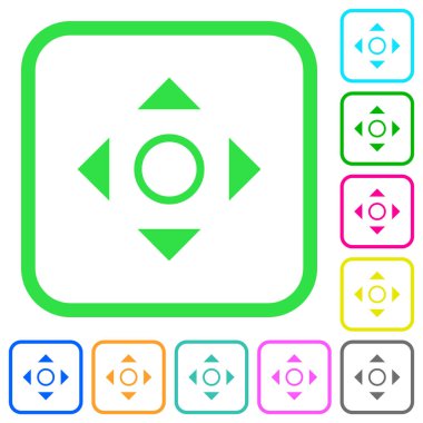 Aracı canlı renkli düz simgeler beyaz arka plan üzerinde eğri sınırları içinde kaydırma