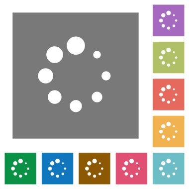 Preloader sembol basit düz simgeleri kare arka planlar renk