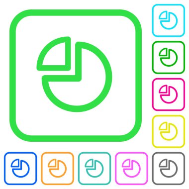 Pasta grafik canlı renkli düz simgeler beyaz arka plan üzerinde eğri sınırları içinde